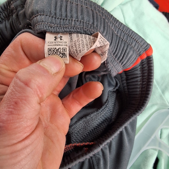 Under Armour Gray and Orange Athletic Performance Shorts - Picture 4 of 12